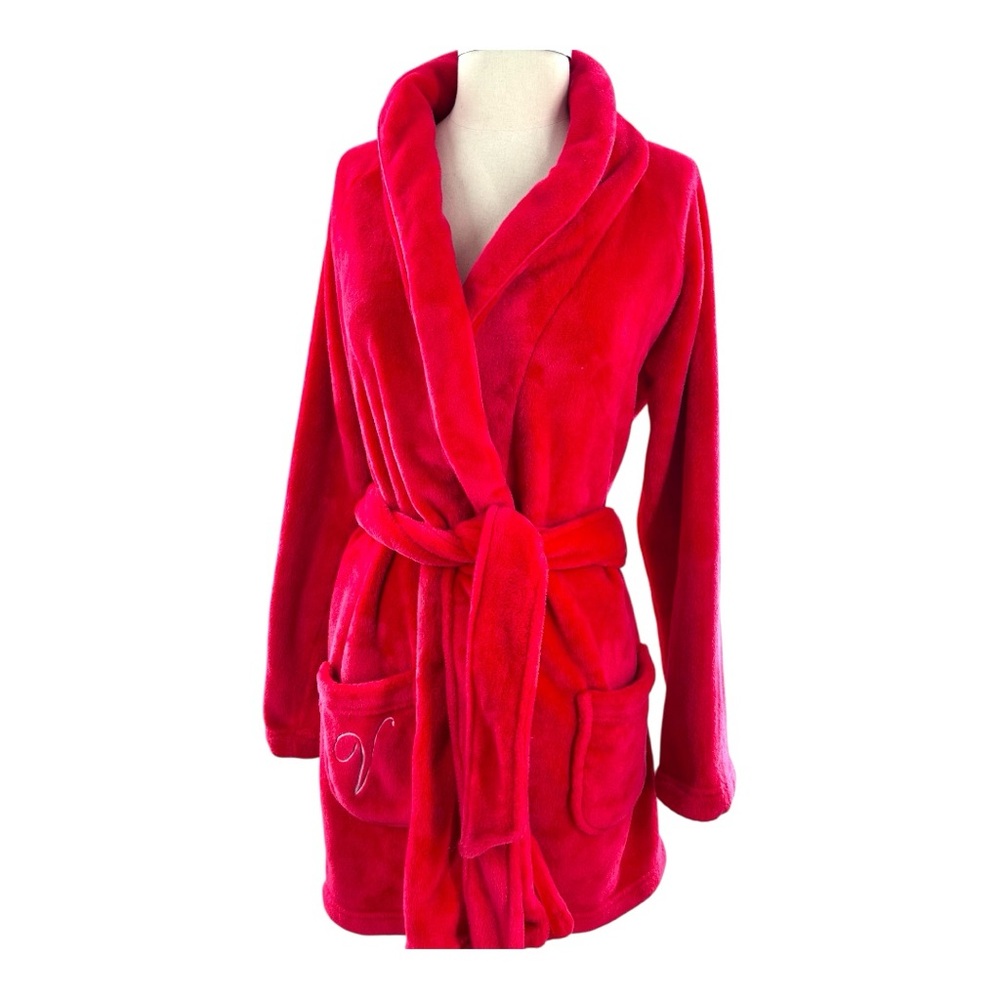 Victoria's Secret Vibrant Red Fleece Robe (XS)